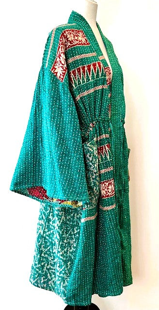 Kantha Bae Dreamweaver Kimono (Green) Is A Statement Piece.