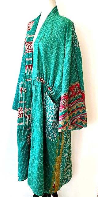 Kantha Bae Dreamweaver Kimono (Green) Is A Statement Piece.