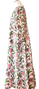 Gorgeous Open Kantha Embroidered Jacket Fully Reversible (Floral Green/Rose Mix)
