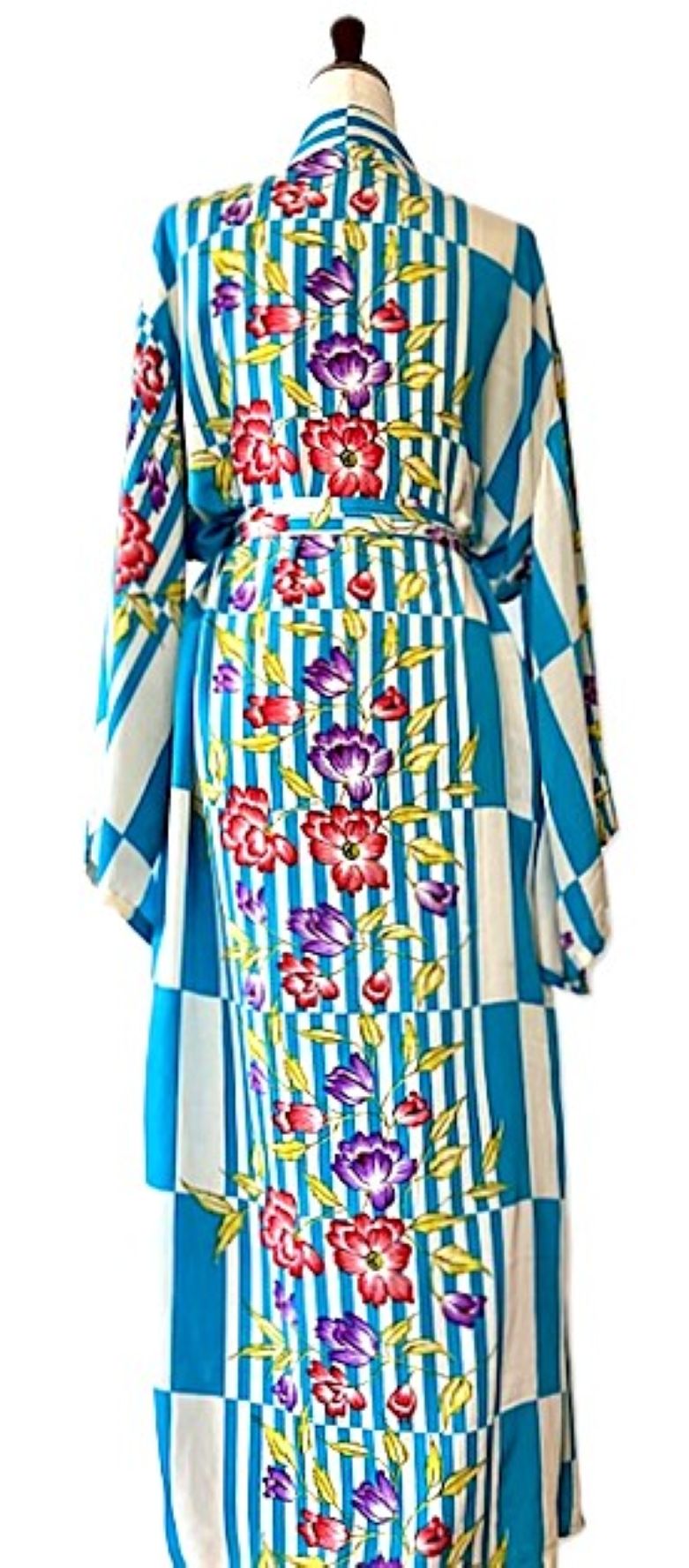 Luxurious and Glamorous  Silk Kimono Duster. Scene Stealer. (Turquoise)
