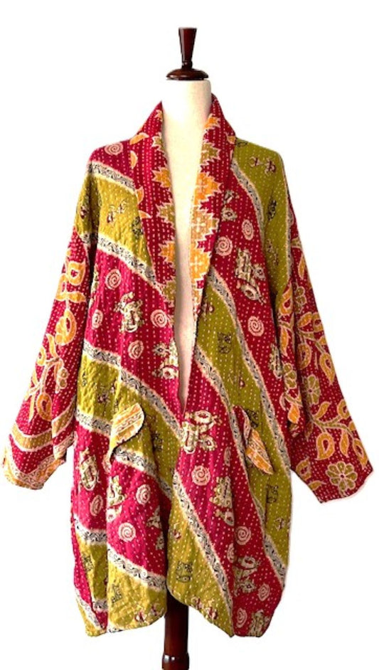 Kantha Bae Blazer Jacket is a No Brainer (Red/Green)