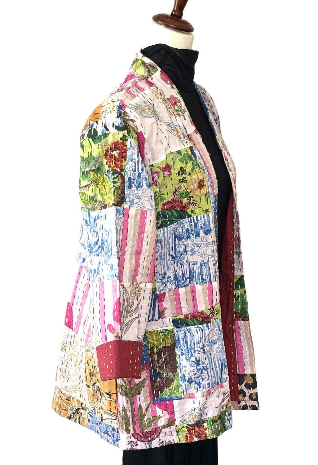 Jackets: Short, Patchwork Quilted, Unique (Multicolor).