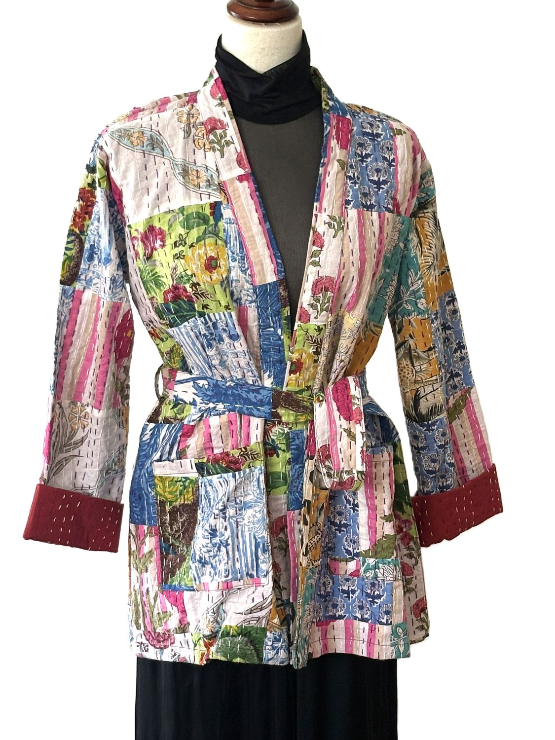 Jackets: Short, Patchwork Quilted, Unique (Multicolor).