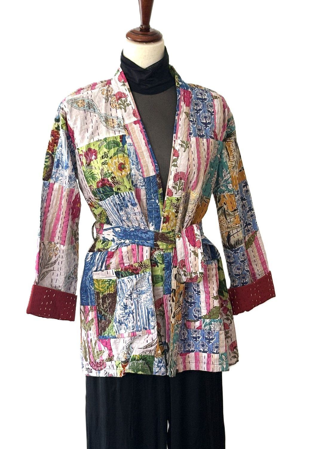 Jackets: Short, Patchwork Quilted, Unique (Multicolor).