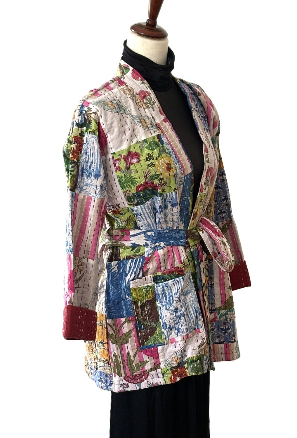 Jackets: Short, Patchwork Quilted, Unique (Multicolor).