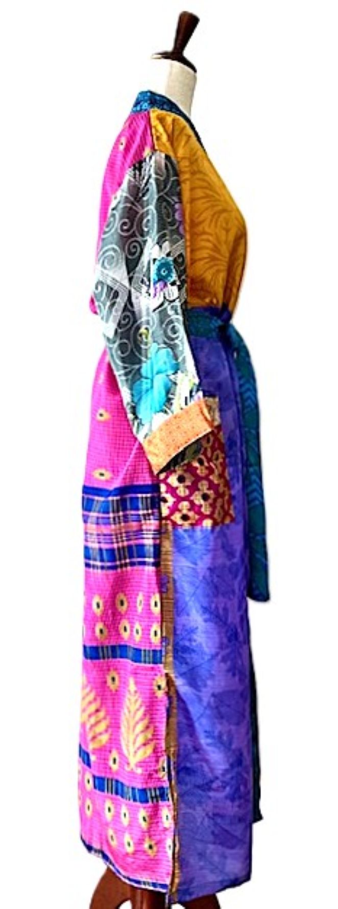 Luxurious and Glamorous  Silk Kimono Duster. Scene Stealer. Colorblock