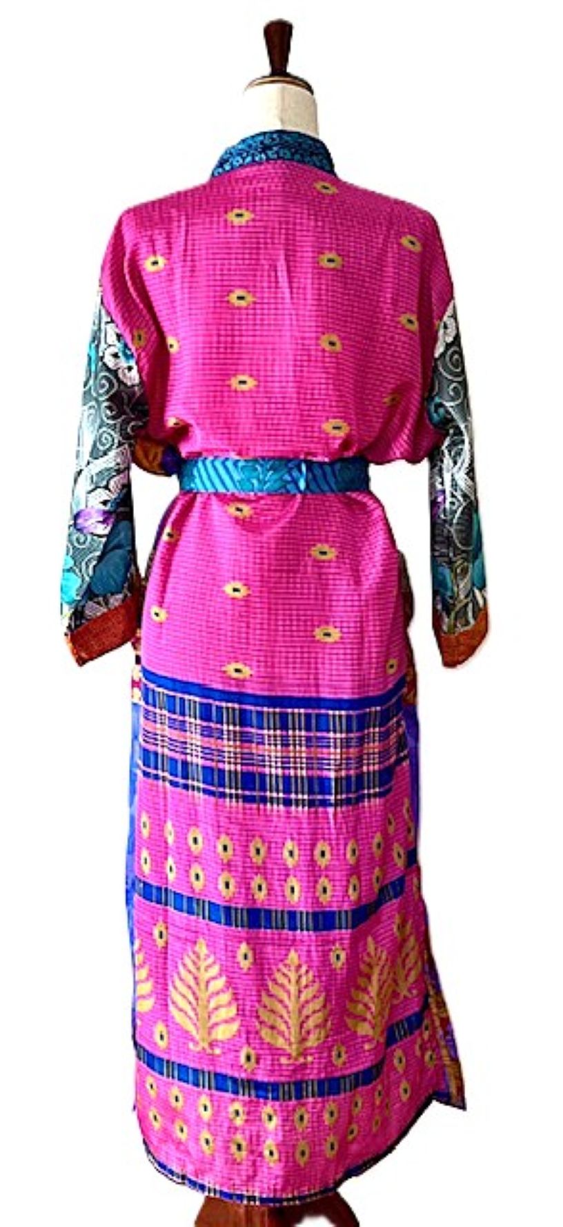 Luxurious and Glamorous  Silk Kimono Duster. Scene Stealer. Colorblock