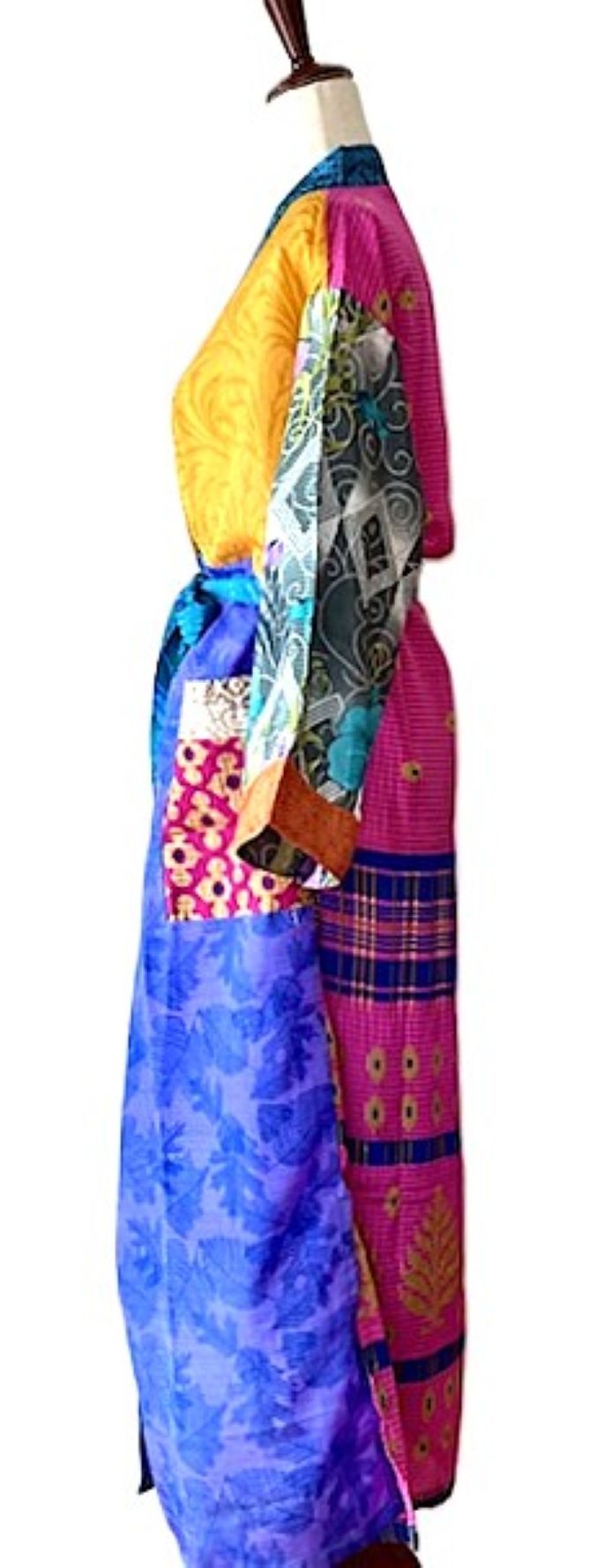 Luxurious and Glamorous  Silk Kimono Duster. Scene Stealer. Colorblock