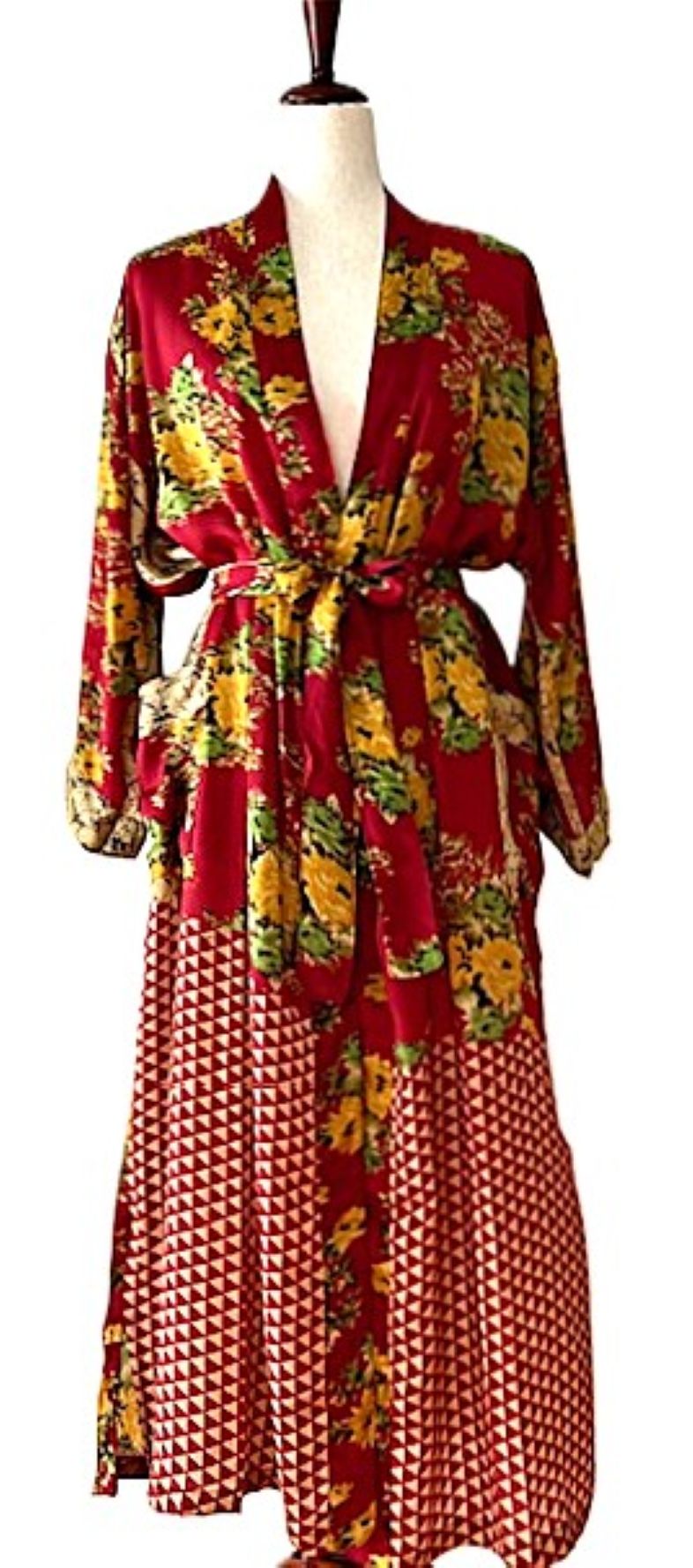 Luxurious and Fashionable Silk Kimono Duster Dress. On Trend
