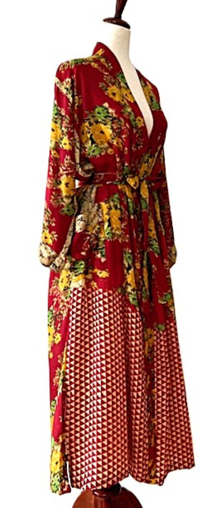 Luxurious and Fashionable Silk Kimono Duster Dress. On Trend