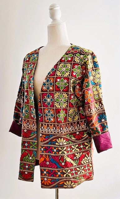 Short Hand Embroidered Jacket Mixed Colors (Dark)