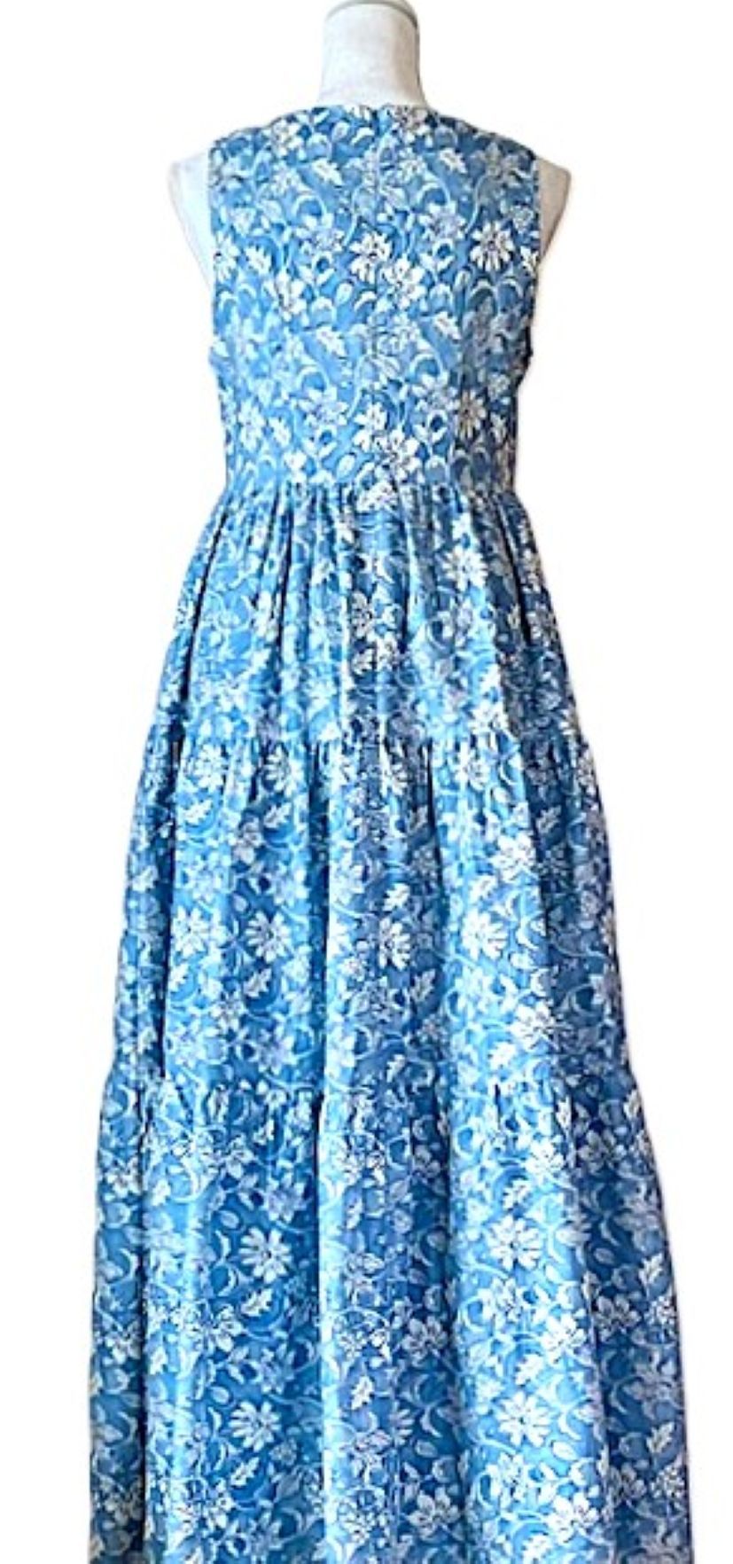 Floral Tiered Maxi Dress In A Perfect Color (Blue)