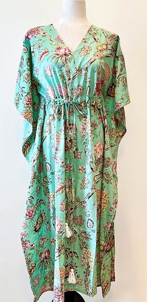 Beautiful Classic Handmade Caftan. Lounging, Beach or Pool Perfect. (Mint)