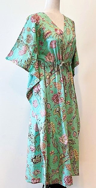 Beautiful Classic Handmade Caftan. Lounging, Beach or Pool Perfect. (Mint)