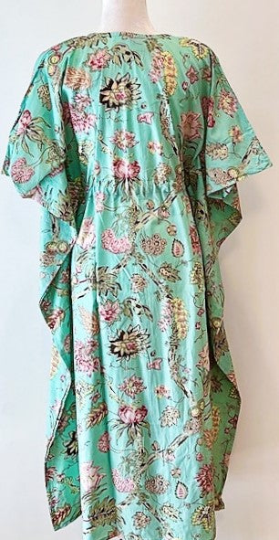 Beautiful Classic Handmade Caftan. Lounging, Beach or Pool Perfect. (Mint)