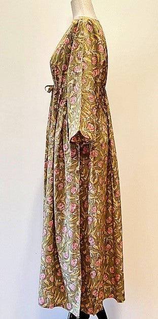 Beautiful Classic Handmade Caftan. Lounging, Beach or Pool Perfect. (Beige and Pink)  )