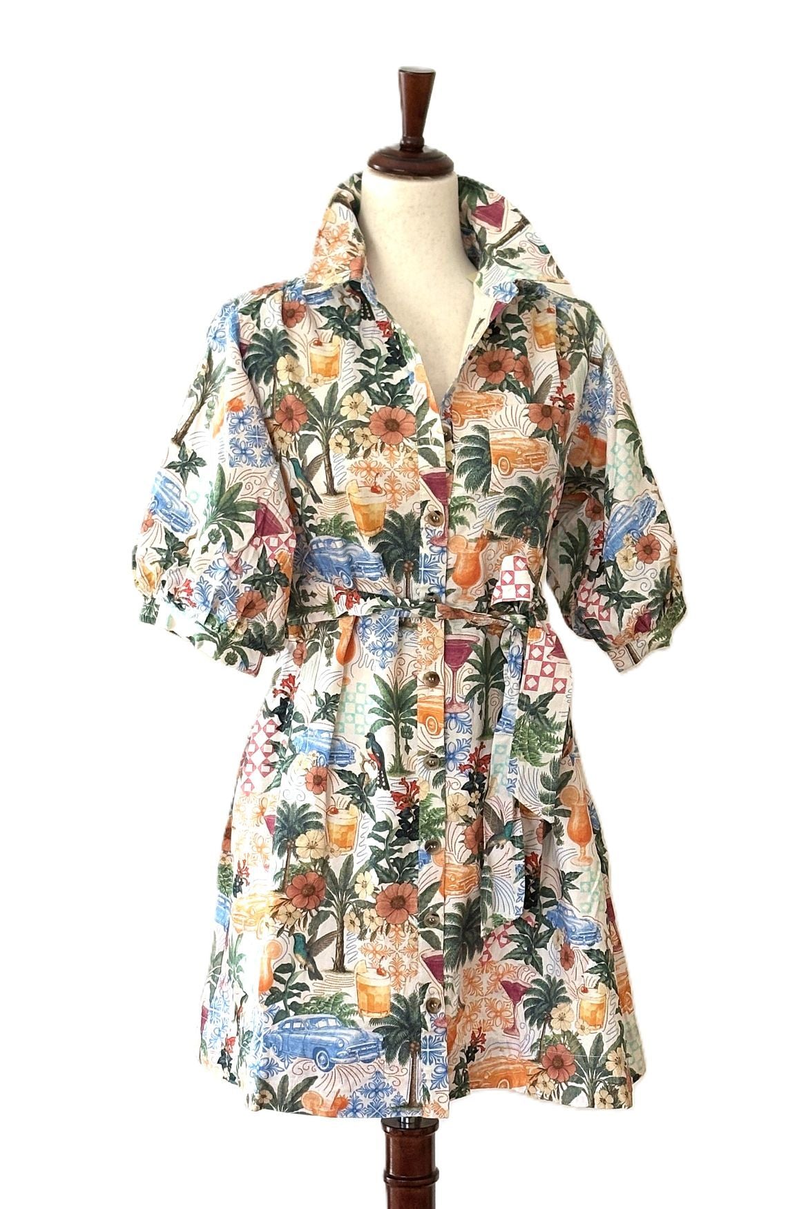 Dresses: Tropical Conversation Print Mini Speaks Summer