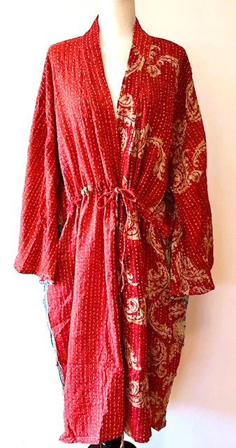 Kantha Bae Dreamweaver Kimono Is A Statement Piece. (Red Citrus)