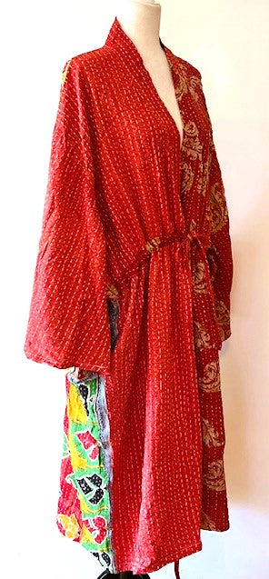 Kantha Bae Dreamweaver Kimono Is A Statement Piece. (Red Citrus)