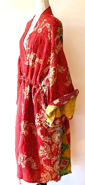 Kantha Bae Dreamweaver Kimono Is A Statement Piece. (Red Citrus)