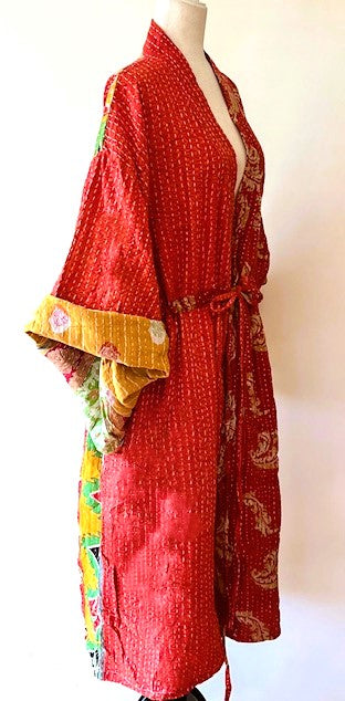 Kantha Bae Dreamweaver Kimono Is A Statement Piece. (Red Citrus)