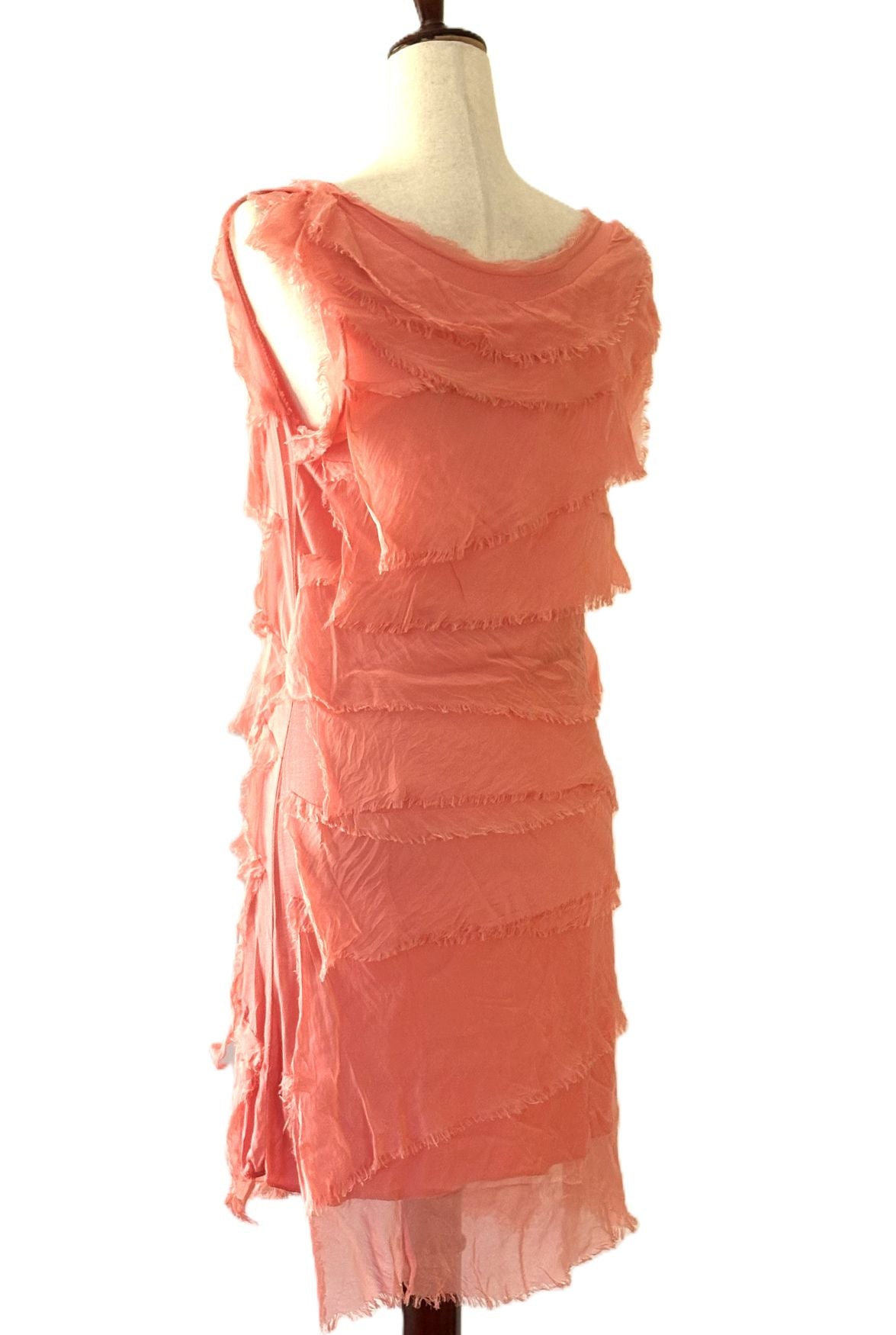 Dresses, Linen and Silk Italian Collection Tiered Short Length Is Stylish (2 Colors)