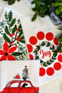 Christmas Nostalgia Cotton Kitchen Towels, Set of 3