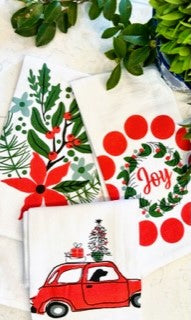 Christmas Nostalgia Cotton Kitchen Towels, Set of 3