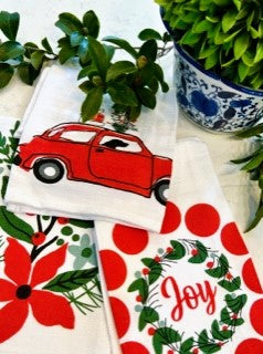 Christmas Nostalgia Cotton Kitchen Towels, Set of 3