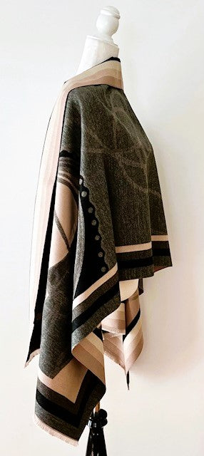 Black and Gray Mane Reversible Wrap – Artisan Shawl