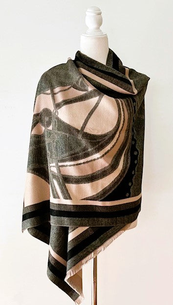 Black and Gray Mane Reversible Wrap – Artisan Shawl