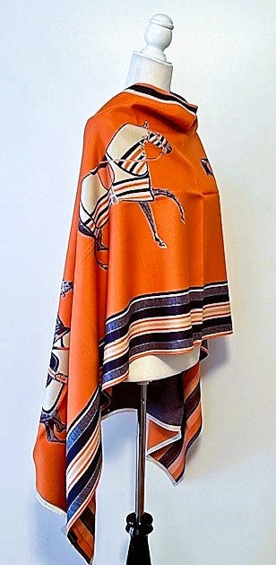 Orange and Blue Mane Reversible Wrap – Artisan Shawl