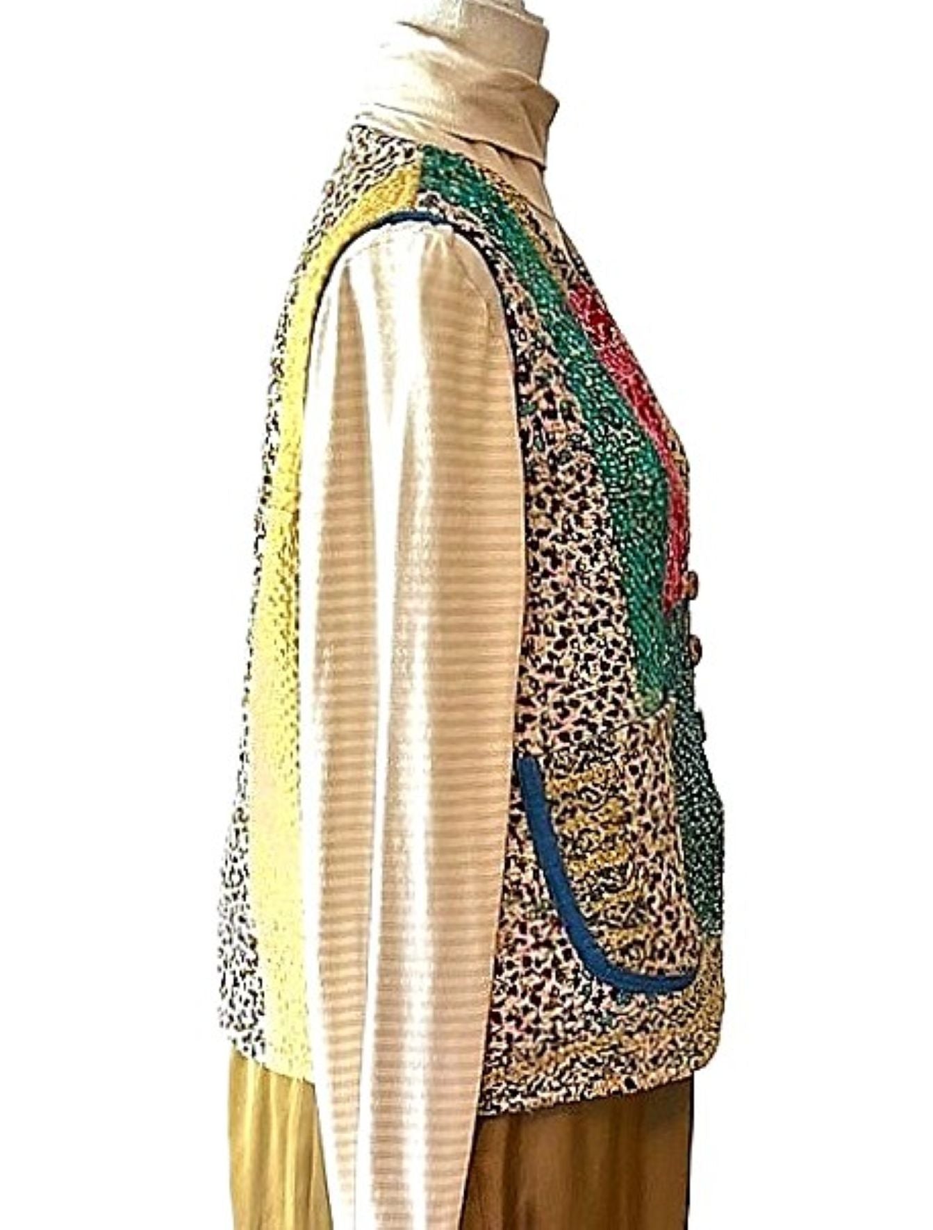 Designer Handmade Patchwork Vests In New Colors (Reversible Stripe)
