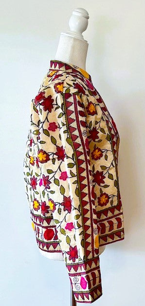 Traditional Hand Embroidered Short Jacket Mixed Colors (Earth)