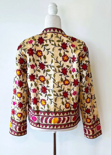 Traditional Hand Embroidered Short Jacket Mixed Colors (Earth)