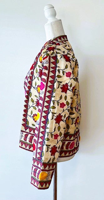 Traditional Hand Embroidered Short Jacket Mixed Colors (Earth)