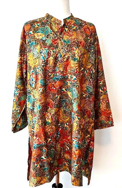 Dramatic Silk Kurta Tunic or Mini Dress (Copper)