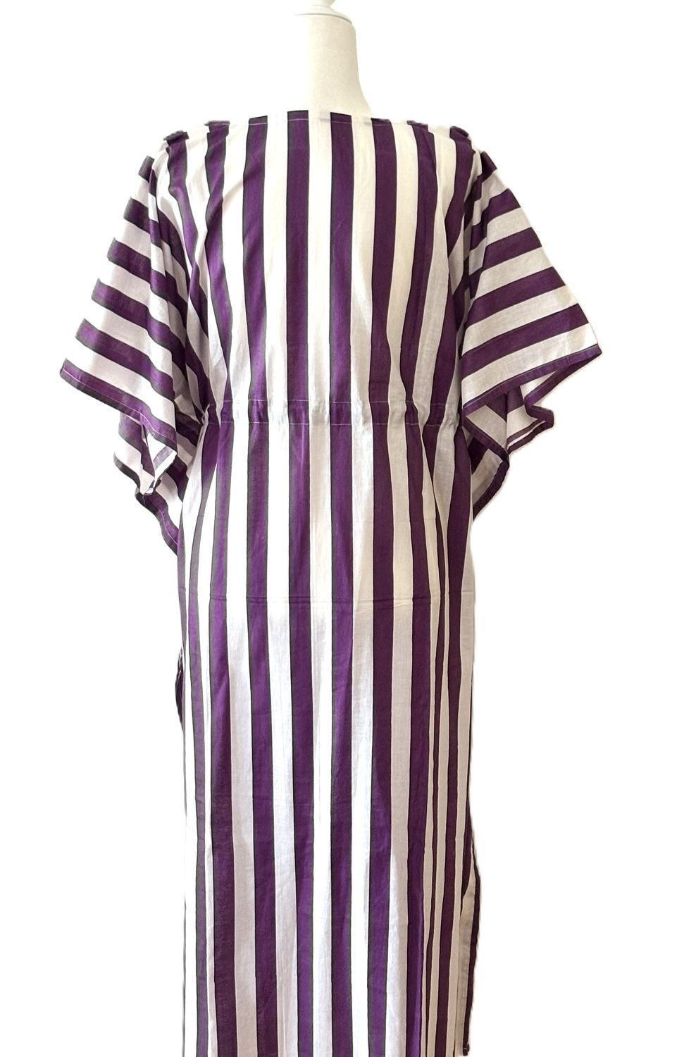 Handmade Cotton Caftan, Stripe Beach Cover-up, Resort Wear (2 Colors)