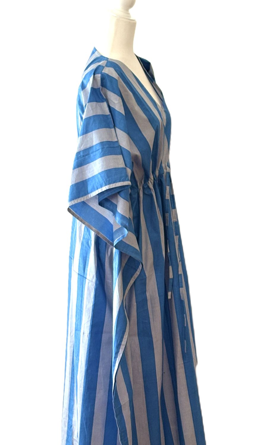 Handmade Cotton Caftan, Stripe Beach Cover-up, Resort Wear (2 Colors)