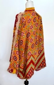 Kantha Cotton Embroidered Tunic: Best Seller (Gold Floral) New Print