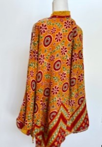 Kantha Cotton Embroidered Tunic: Best Seller (Gold Floral) New Print