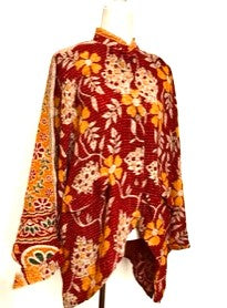 Kantha Cotton Embroidered Tunic: Best Seller (Gold Floral) New Print