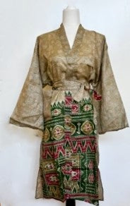 Silk Kimono Duster:  Quiet Elegancce (Olive)