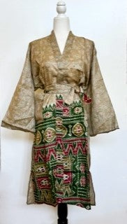 Silk Kimono Duster:  Quiet Elegancce (Olive)