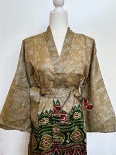 Silk Kimono Duster:  Quiet Elegancce (Olive)