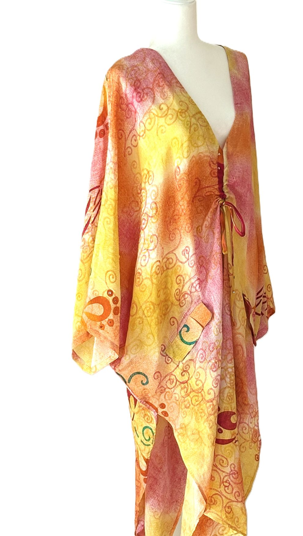 Kantha Bae Crepe Sari Moondance Muu  (Citrus Tones)