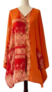 New Style Kantha Cropped Shacket Jacket  (Magenta)