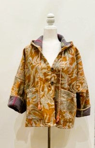 New Style Kantha Copped Shacket Jacket (Beige)