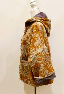 New Style Kantha Copped Shacket Jacket (Beige)