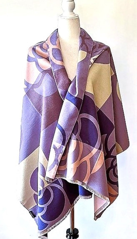 Lilac and Purple Reversible Wrap – Artisan Shawl. Best Seller